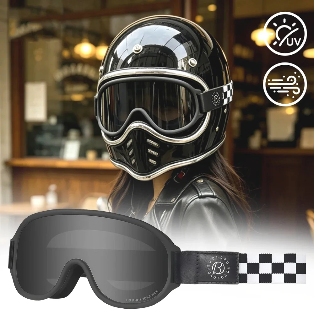 Vintage Motorcycle Goggles Men Women Fit Small Helmet Windproof Sandproof Riding Goggles UV400 For Desert Dune Offroad Long Trip