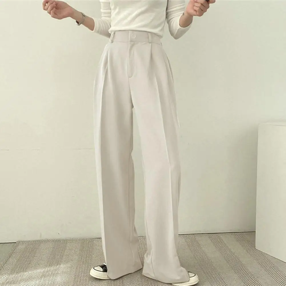 Elegant Party Pants Stylish Women\'s Office Suit Set with Lapel High Waist Pants Wide Leg Design for Professional Work Wear Women