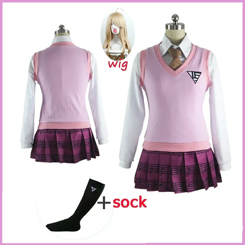 

Anime Akamatsu Kaede Cosplay Costume JK School Uniform Shirt Sweater Skirt Outfit Games Women Girls Halloween Role Play Outfit