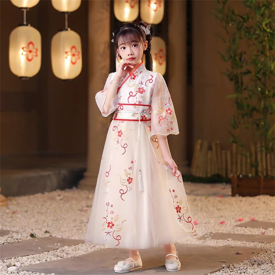 Chinesische Hanfu Mädchen Kinder Cosplay Kostüme Spitze Kleines Mädchen Kleid Prinzessin Tang Anzug Kinder Mädchen Hanfu Chinesischen Traditionellen Kleid