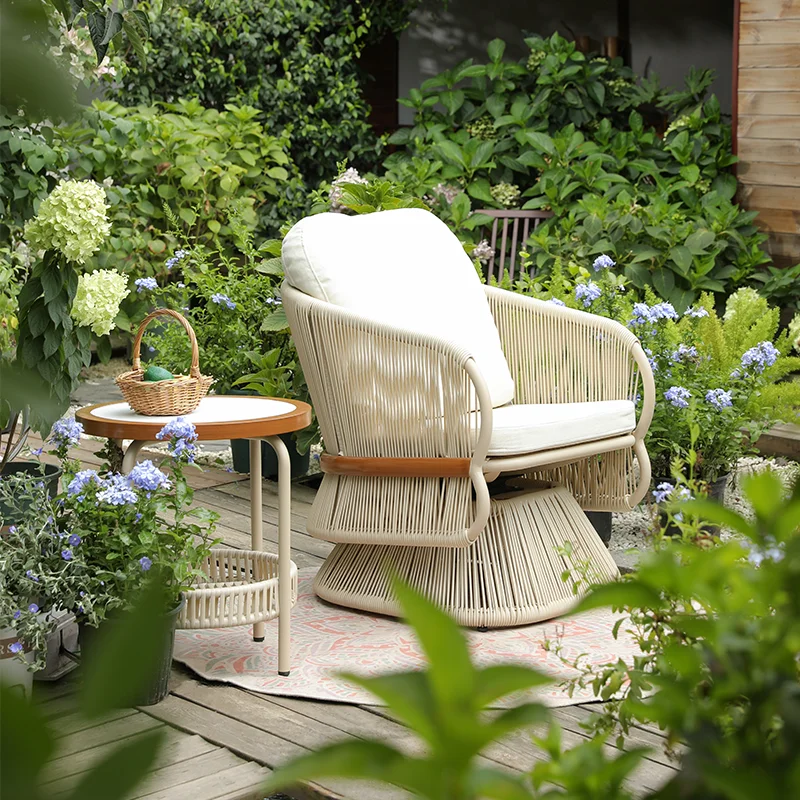 

Современный уличный поворотный садовый диван-реклайнер с водонепроницаемой конструкцией и прочной рамой из алюминиевого сплава для использования на террасе