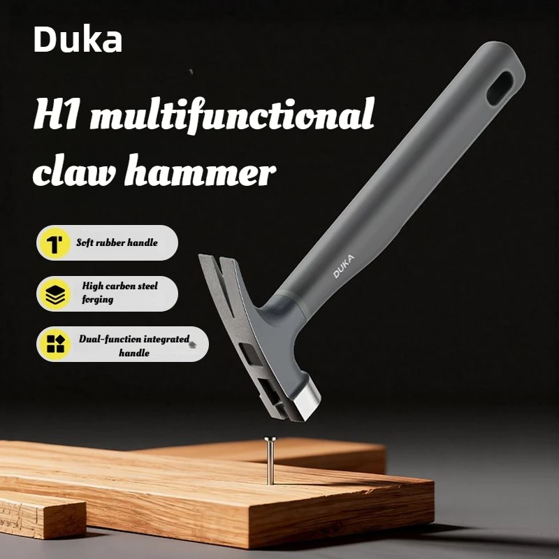 

DUKA 8 Oz Claw Hammer with Fiberglass Handle, All Purpose Hammer with Forged Hardened Steel Head