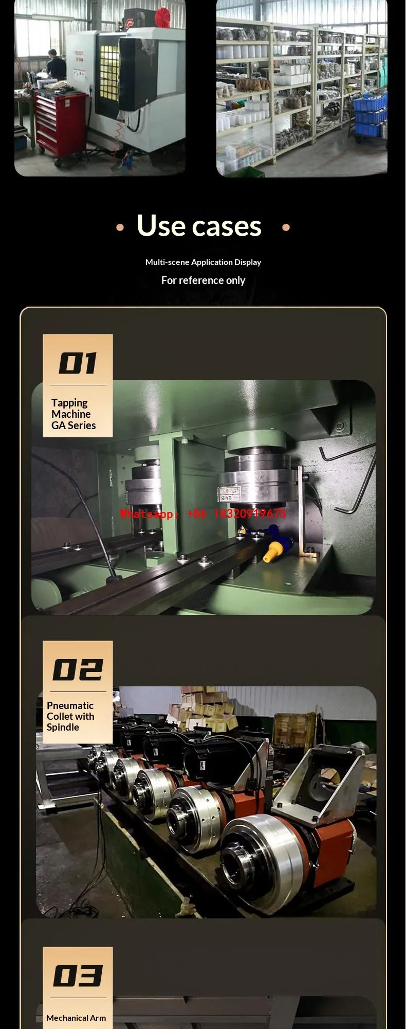 Cyclmotion CNC Front-mounted pneumatic chuck (GA-25) for robotic grinding and spraying automation; lathe rotary axis.