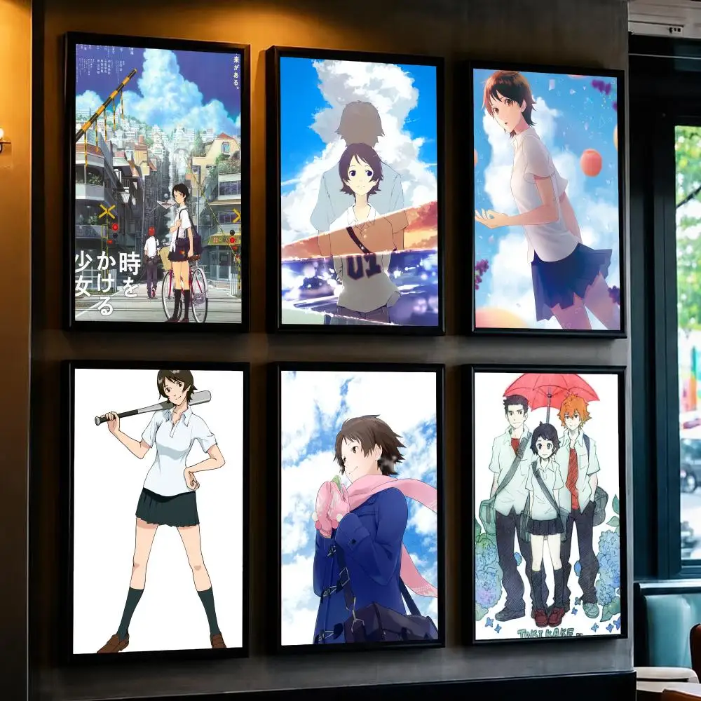 anime T-The Girl Who Leapt Through Time-E Poster Decorative Wall Art Sticker for Cafe Office Bedroom and Living Room