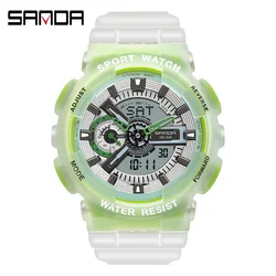 SANDA 3029 Men's Electronic Watch Night Glow Fashion Personalized Waterproof Luminous Dual Display for Male Wristwatches Gift