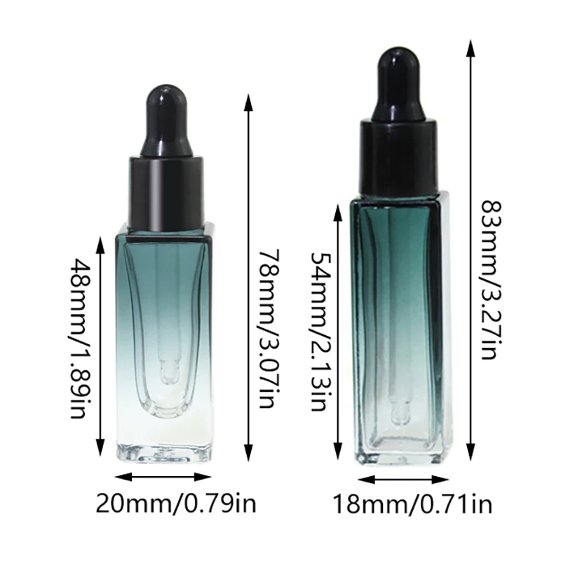 Botellas de vidrio vacías para aceites esenciales, contenedores de gotero vacíos con gradiente portátil de 5/7ml, botellas de Perfume rellenables, cosméticos, 5 piezas