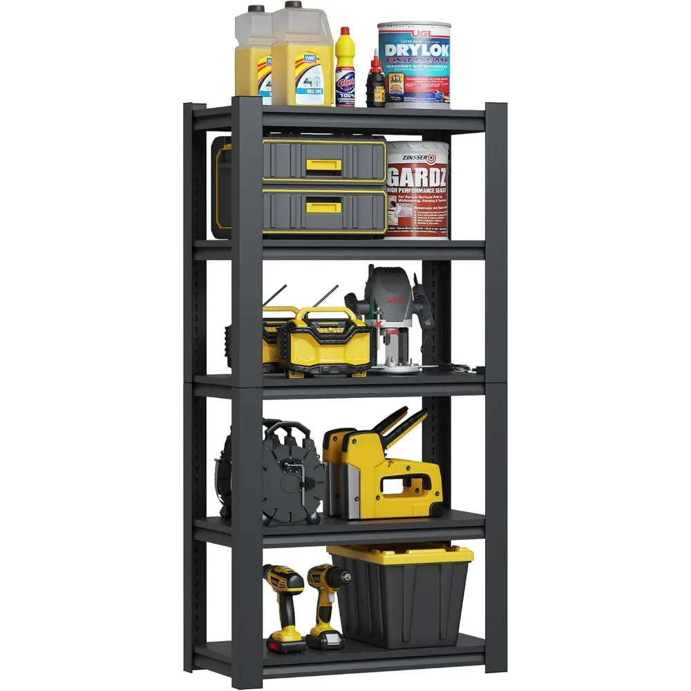 63"H Heavy Duty Garage Shelving 3000LBS Storage Shelves Adjustable 5 Tier Metal Shelving Unit,Industrial Utility Rack for Garage