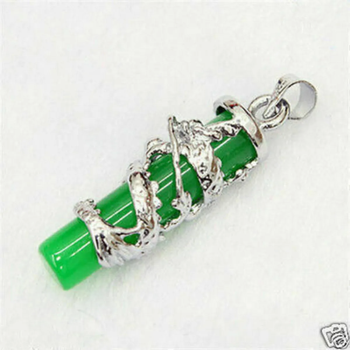 

1pc Natural Green Jade Dragon Pendant Necklace