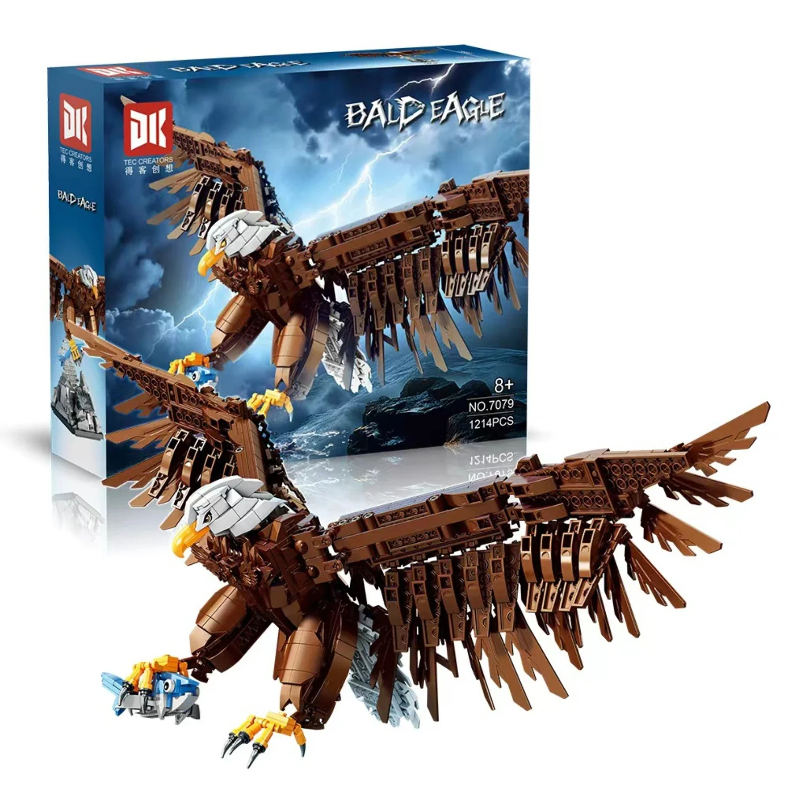 DK 7079 1214 Stück Adler mit Sockel Raptor Tiermodell Bausteine Kit