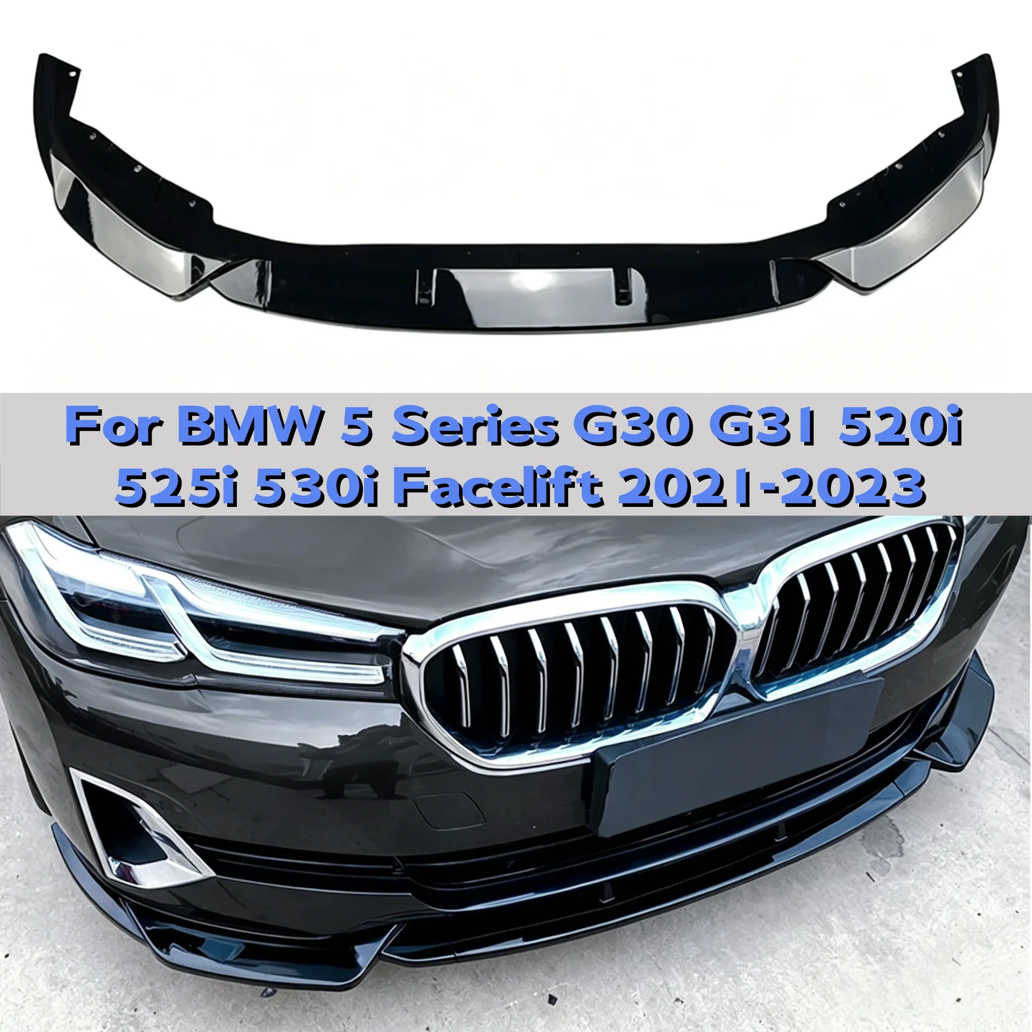 Für BMW 5er G30 G31 520i 525i 530i Facelift 2021-2023 Frontspoiler Stoßstangenlippe Karosserie-Kit Tuning-Zubehör Nicht für M-Sport