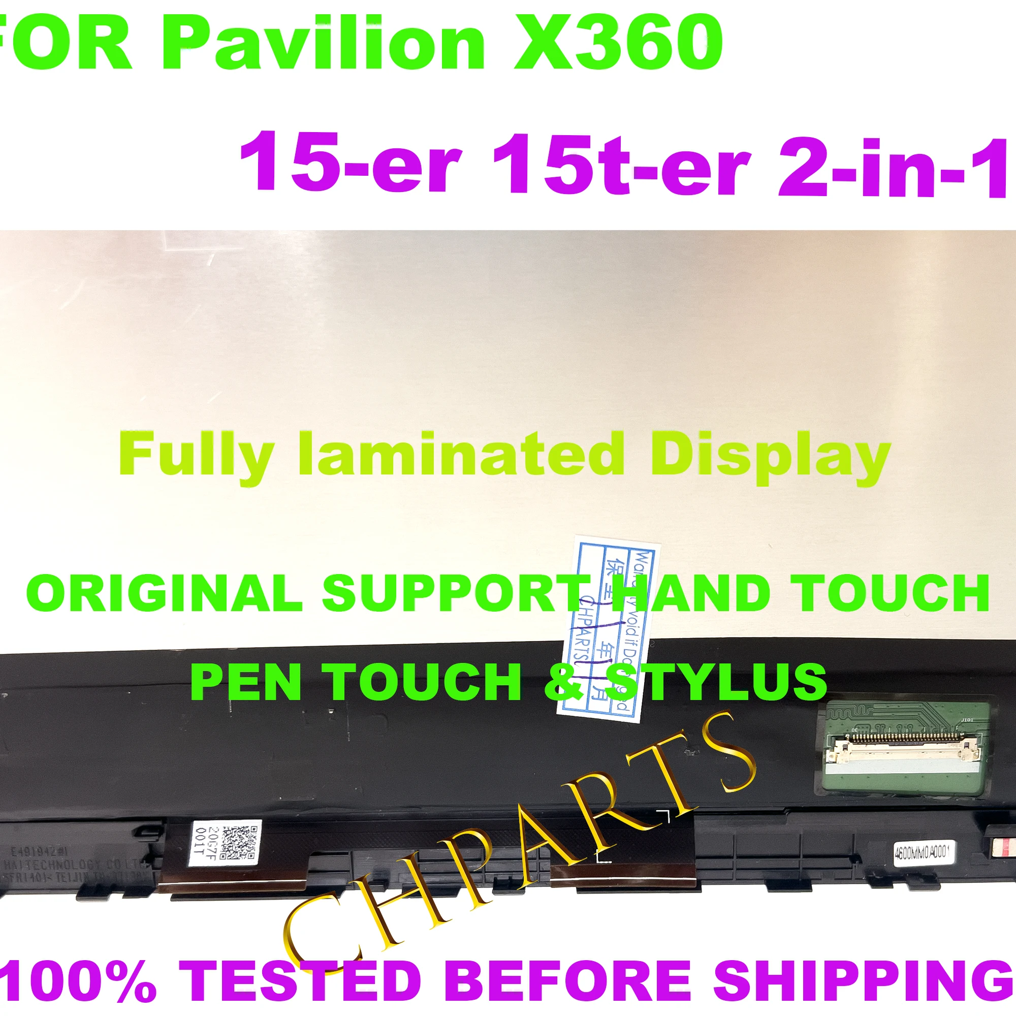Imagem -04 - para hp Pavilion X360 15-er 15-er0007ur 15-er0003nb 15-er0996nz Display Lcd Montagem da Tela de Toque L73065-jd1 15.6 1080p