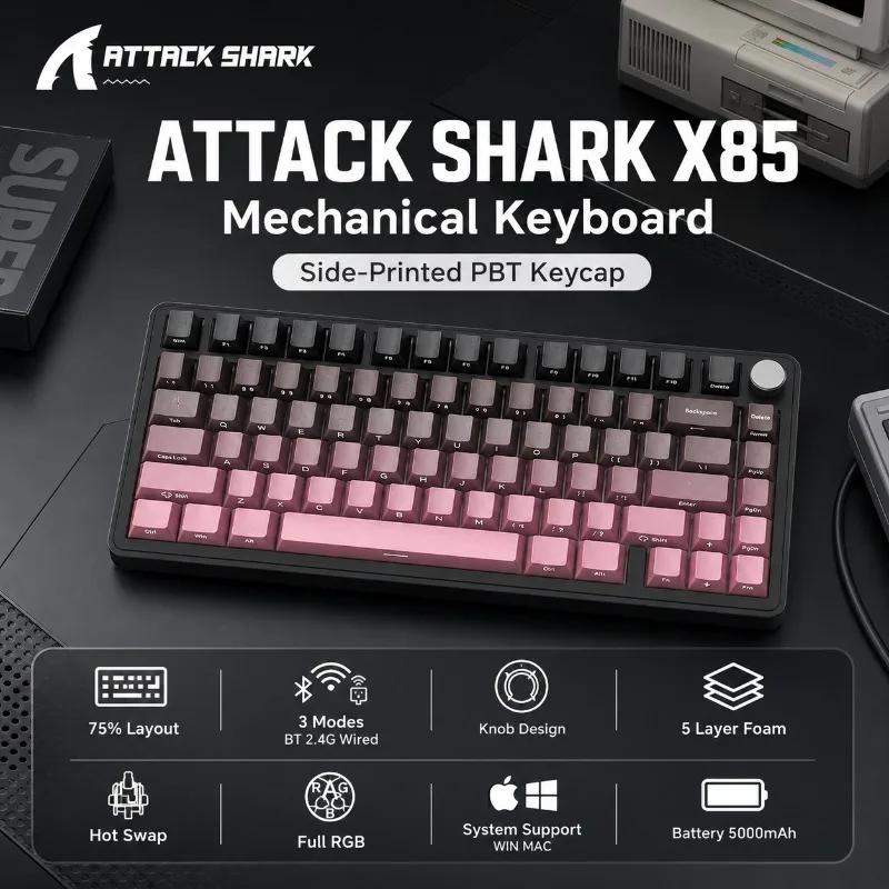 attack-shark-x85-mechanical-gaming-keyboard-75-percent-wireless-bluetooth-24g-wired-hot-swappable-rgb-knob-pbt-keycaps-for-pc