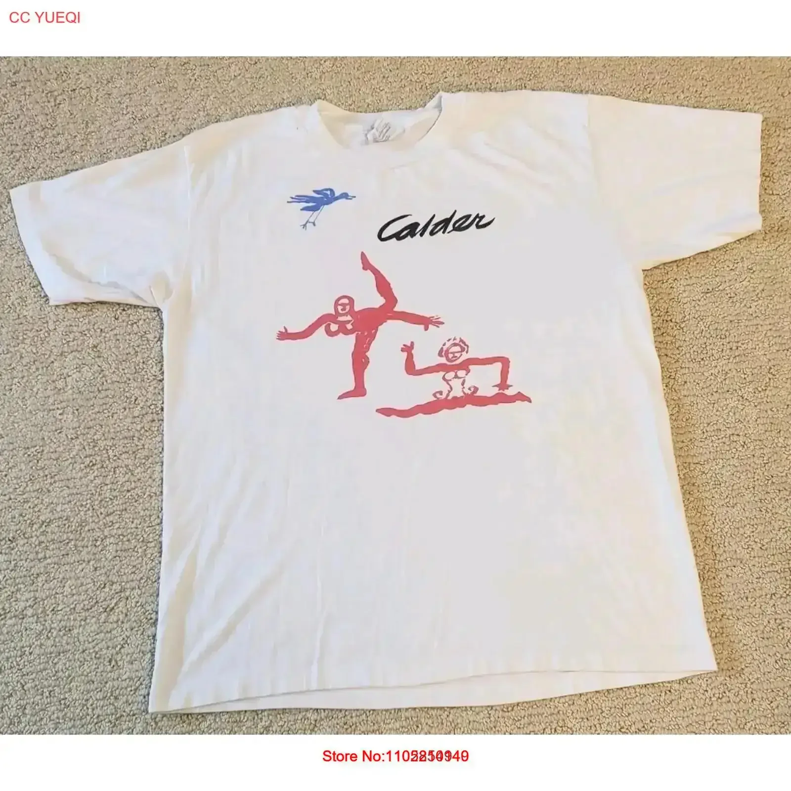 تي شيرت كلاسيكي ألكسندر كالدر فن تجريدي 1980s تي شيرت فحص التدابير مغسول متعدد الاستخدامات مريح للتنفس عتيق مغسول