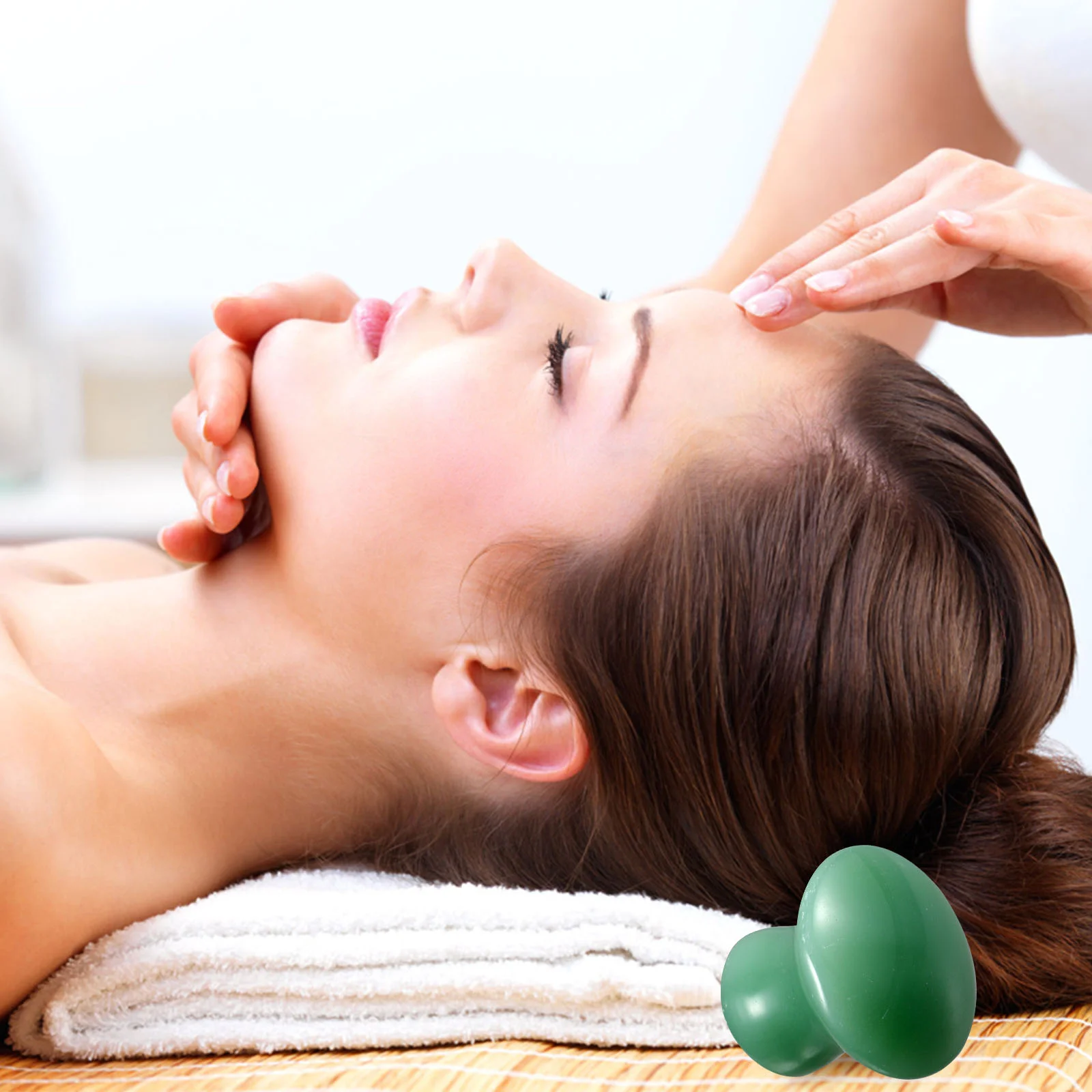 Pierres de massage pour la tête, 2 pièces, accessoires de massage pour la diversification du visage, vert, beauté, Miss