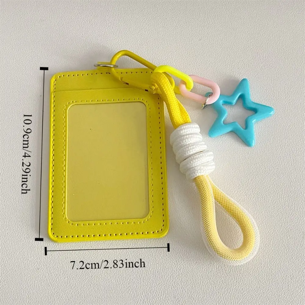 Colorful Cute Card Holder Candy-colored Braided Chain Card Storage Bag PU Keychain Card Sleeves Bus Card