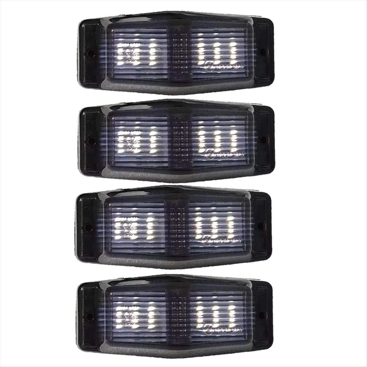 #05E Automotive Parts & Accessories,4pcs Smoked White Front Grill Light LED Marker Lamp for Scania Volvo (Black &Smoked Shell)