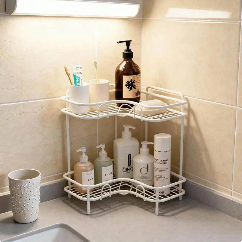 Eisen Dreieck Rack Badezimmer Eitelkeit Dreieck Regal Waschbecken Arbeitsplatte Boden Lagerung Rack Toilette Körper Waschen Organizer ﻿