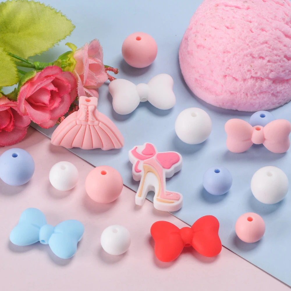 LOFCA 36pcs Silicone Focal Beads Wholesale For DIY Bracelet Necklace Keychains Phone Charms Jewelry Crafting accessories