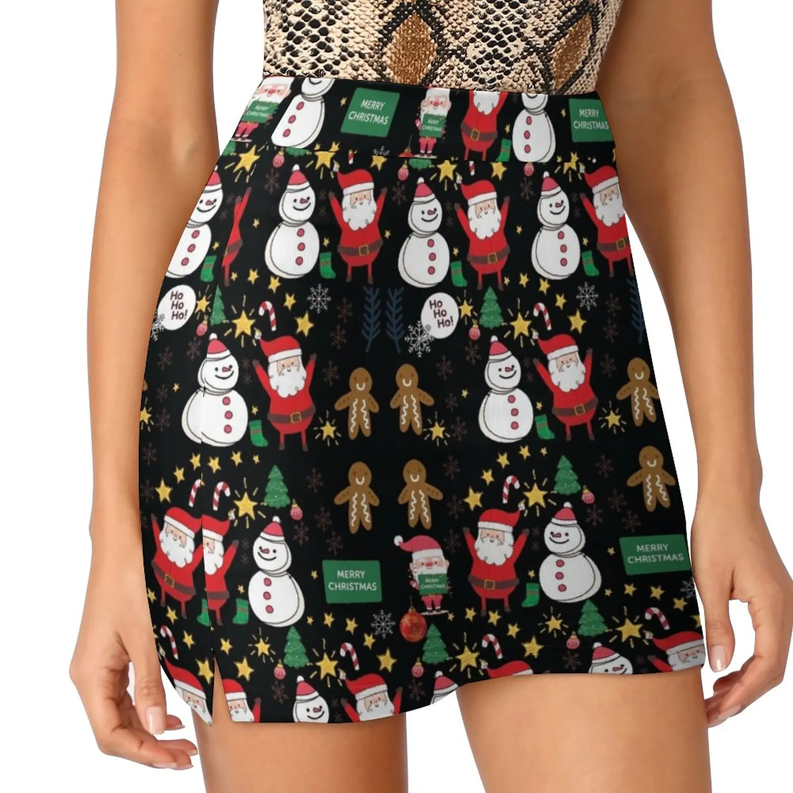 Holiday Christmas for Family: Pattern Funny Cute Graphic Design Light Proof Trouser Skirt japanese fashion Woman skirt