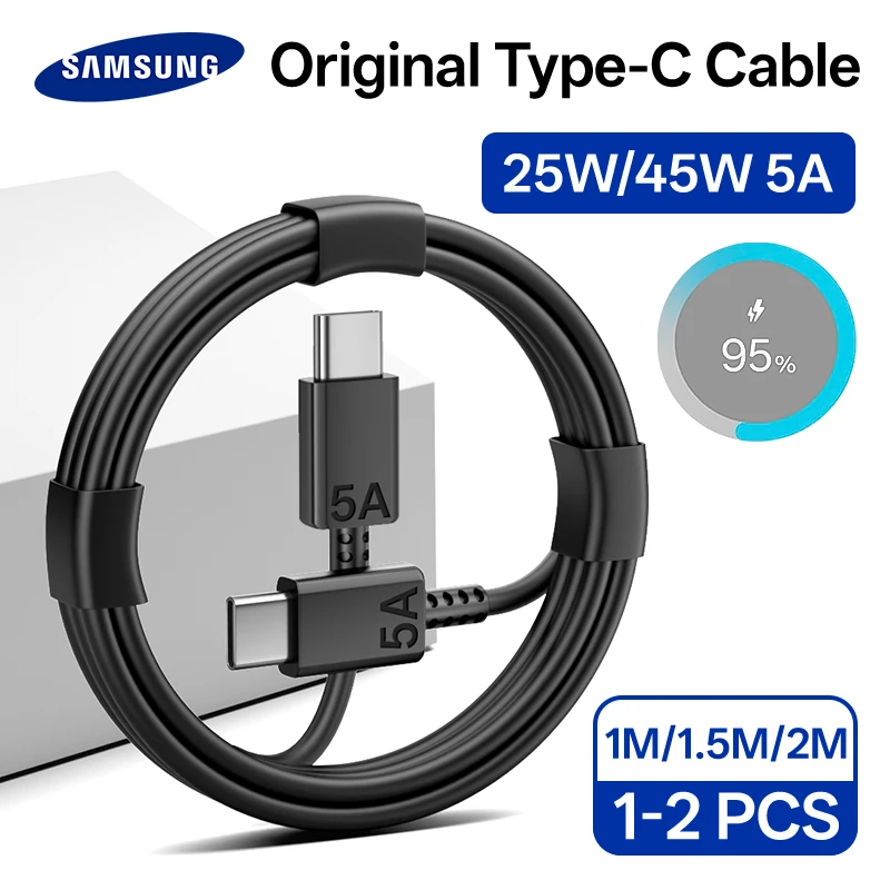 

Кабель для быстрой зарядки PD 45W с двумя портами USB-C, 5A, Type-C, для Samsung Galaxy S25 FE, S25, S24 Ultra, Plus, S22, S23, S21, A56, A54, A35