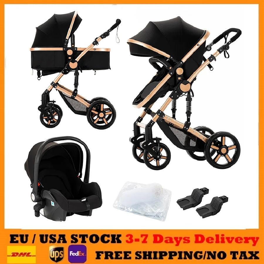 

Baby Stroller 3 in 1 Foldable Stroller for Newborn Baby Items Travel System Stroller with Storage Basket Car Seat for Newborn