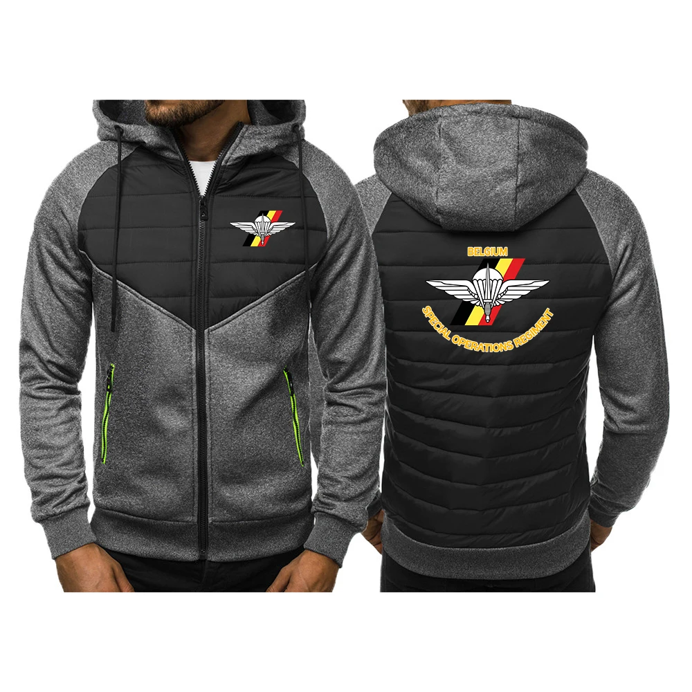2026 Spring Autumn Men's Coat Jacket Belgium Special Forces Special Operations Regiment Logo Print Leisure Sweatshirt Hoodies