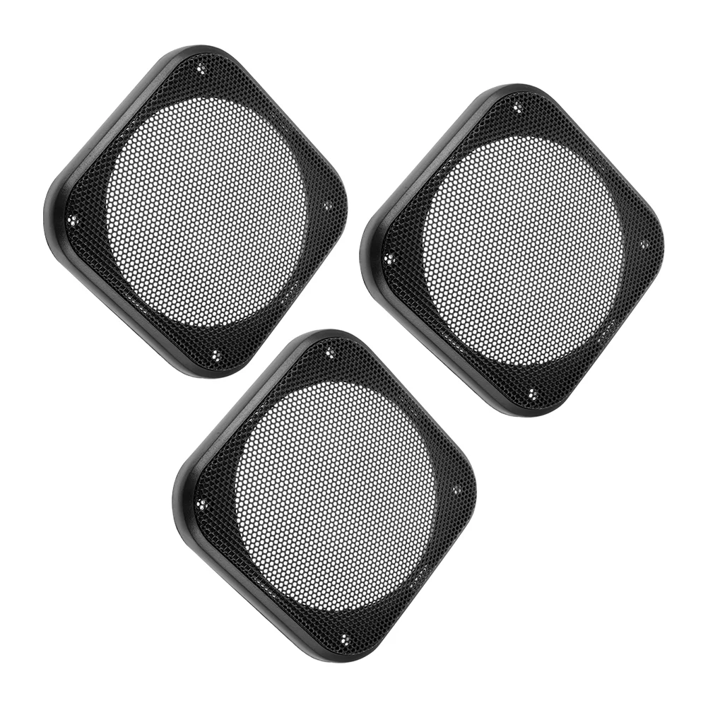 3 Pcs Car Accesories Audio Speaker Grille Doorbell Cover Decorative Mesh Black Stereo Trim