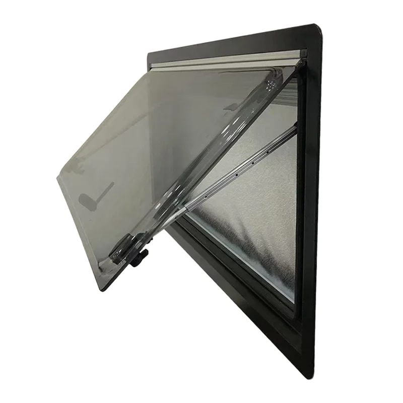 1100x450mm Wholesale Double Layer Acrylic Glass Right Angle Window RV Motorhome Window with Snap-fit Type ABS Inner Frame