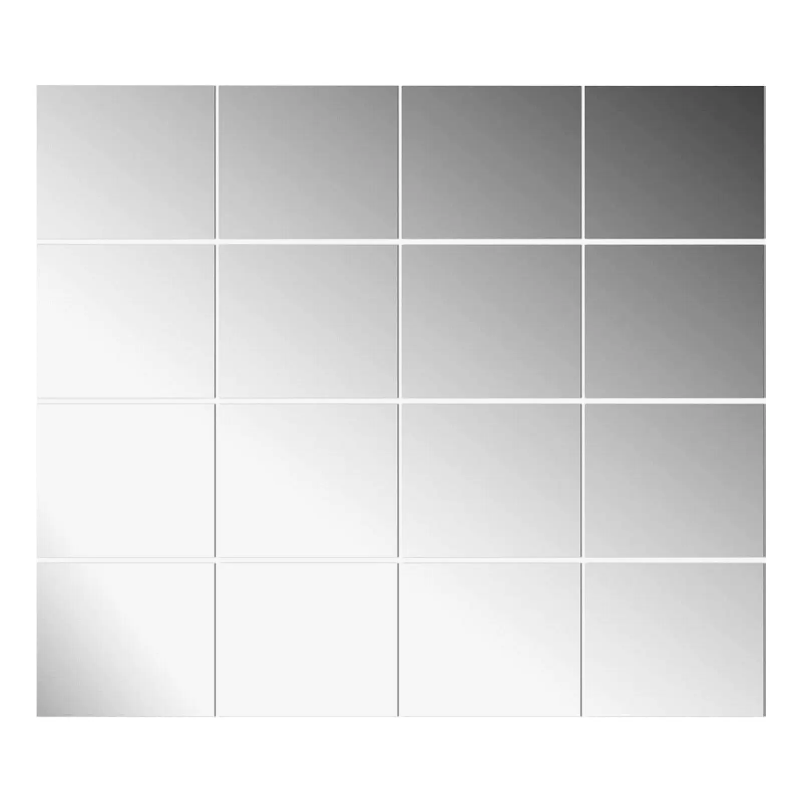 16PCS Acrylic Frameless Wall Mirror Tiles 14x12 Inch Self Adhesive Mirror Panels for Bathroom Bedroom Decor