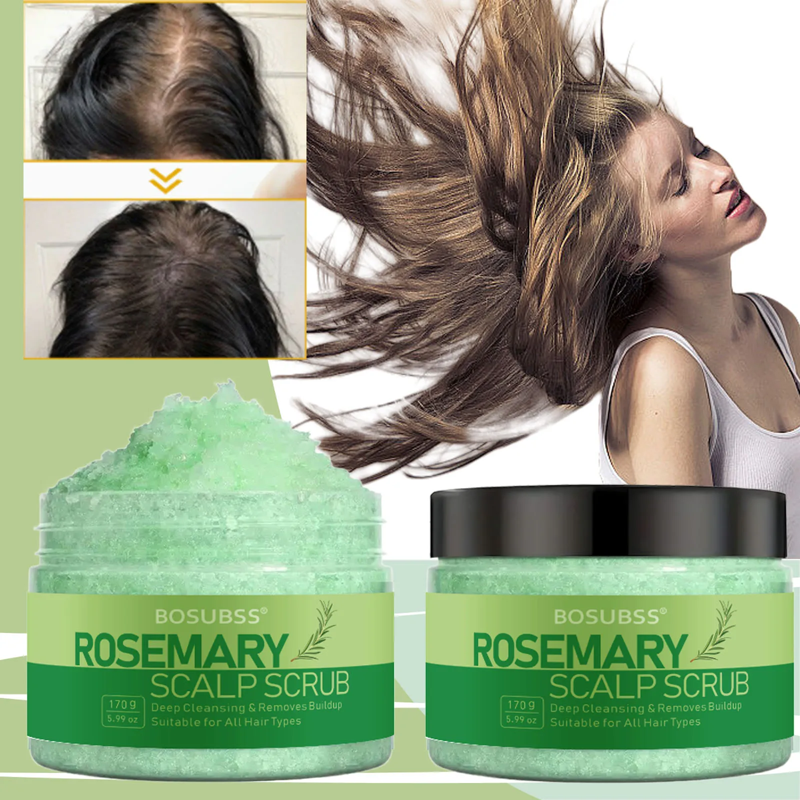 Rosemary Scalp Scrub Soothing Scalp Scrub Moisturizing and Cooling Hair Gentle Cleansing