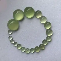 PANGEM-Sale 20pcs/pack Natural Apple Green Agate Carnelian 4mm 6mm 8mm 10mm 12mm Round Semi Gemstone Jewlery Cabochon Ring Face