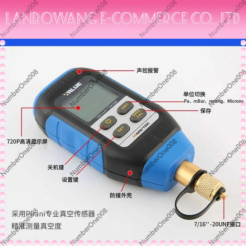 VMV-1 High Precision Digital Vacuum Gauge Digital Absolute Pressure Vacuum Meter For Refrigeration Repair