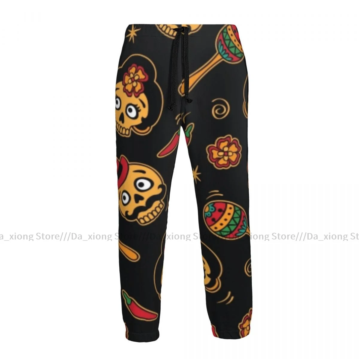 

Men Sports Pants Male Casual Loose Trousers Mexican Skulls Sportpants