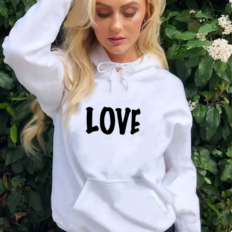 Alphabet Korean Y2K Hoodie Love Hip Hop Hoodie Hoodie Male Female Couple Autumn/Winter Suitable for Both Men and Women