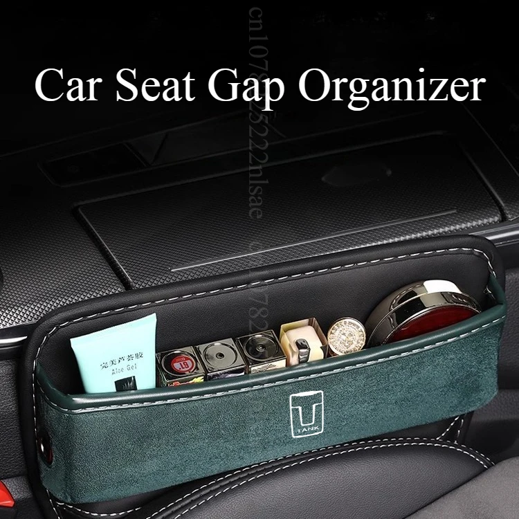 

Leather Car Seat Gap Organizer Crevice Side Storage Box Filler Side Storage Pocket for Tank 300 500 Hi4-T 2.0T PHEV Fuel
