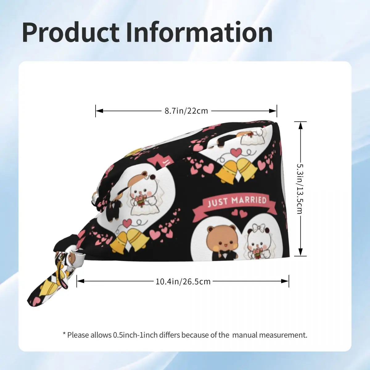Bonés esfoliantes dudu bubu, chapéus de enfermagem para suporte unissex, boné de trabalho de cabelo longo, respirável, boné médico personalizado