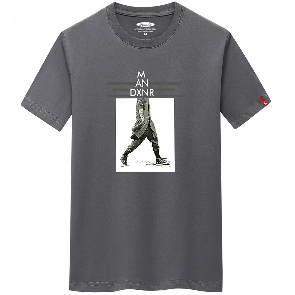 JFUNCY Summer plus Size Men's T-Shirt Short Sleeve Cotton Customizable Design Hand-Painted Unique Fashion Casual Wear