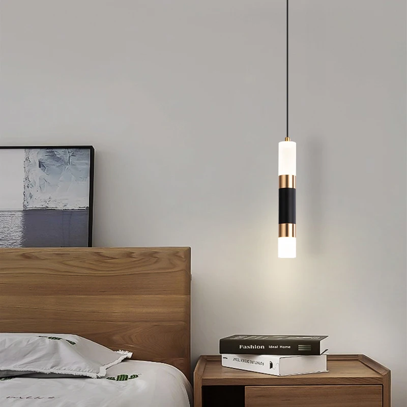 Minimalist Bedside Chandelier Bedroom Minimalist Nordic Creative Strip Bar Restaurant Single Head Chandelier