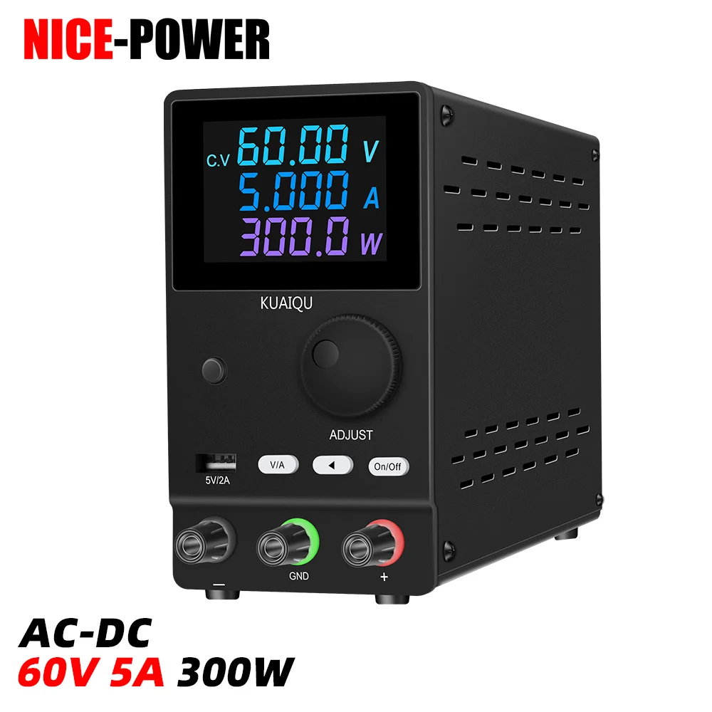 

NICE-POWER SPPS-A605D Adjustable DC Power Supply 60V 5A 300W With USB Interface LCD Colour Display For Electronic Device Repair
