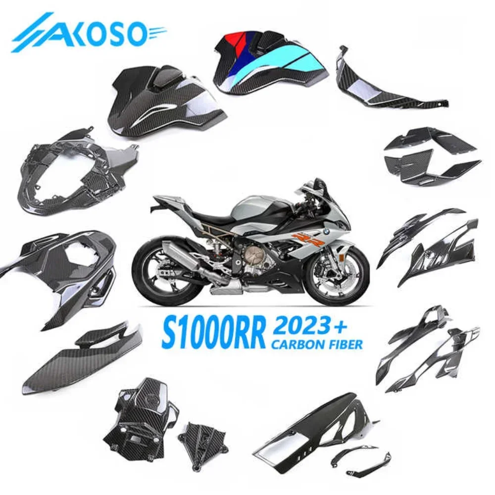 2024 100% Full Pure 3K Dry Carbon Fiber Motorcycle Fairings AKOSO 윙렛 s1000rr accesorios para Modification For BMW S1000RR 2023