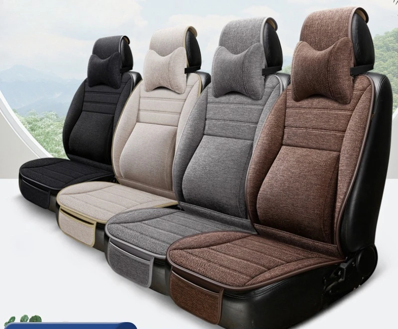 New Style Linen Breathable Saddle Car Seat Cushion Four Season Universal Waist Healthy Cushion Fit All Car Models
