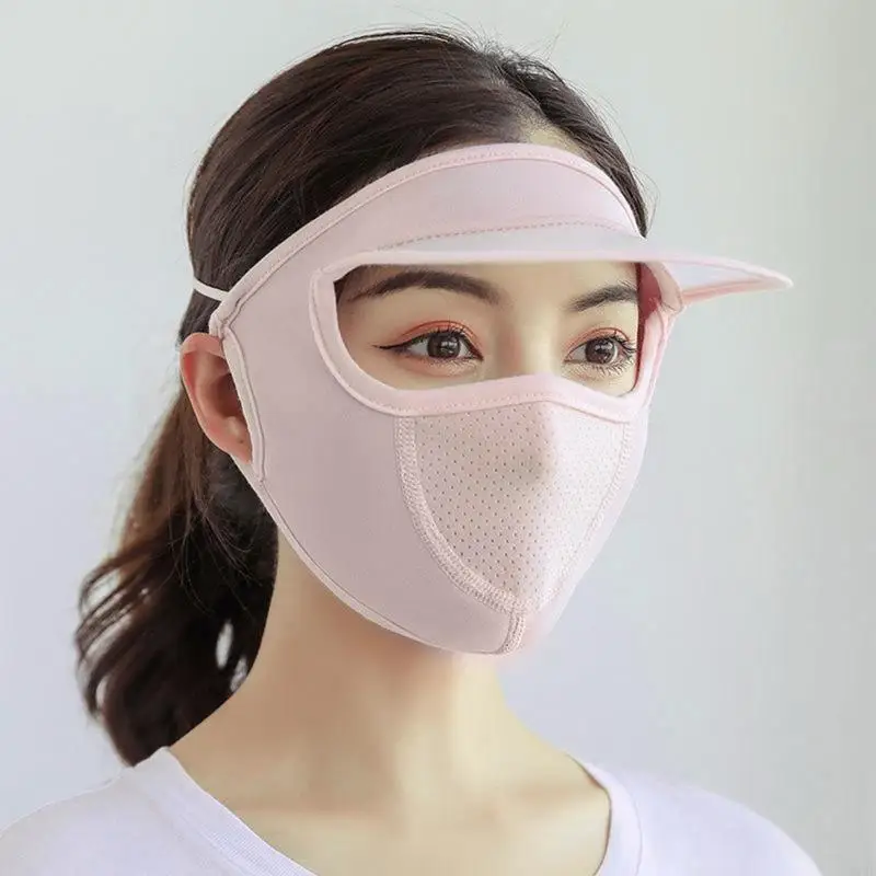 270D Dustproof Riding Shield Ice Silk Full Face Mask for Sun Hat for Mom Sister Daugh