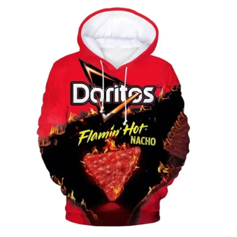 Spring Autumn Kids Doritos Snack Hoodie Men Fun Graphic Pullover Adult Casual Hooded Clothing Boys Girls Fashion Top Coat