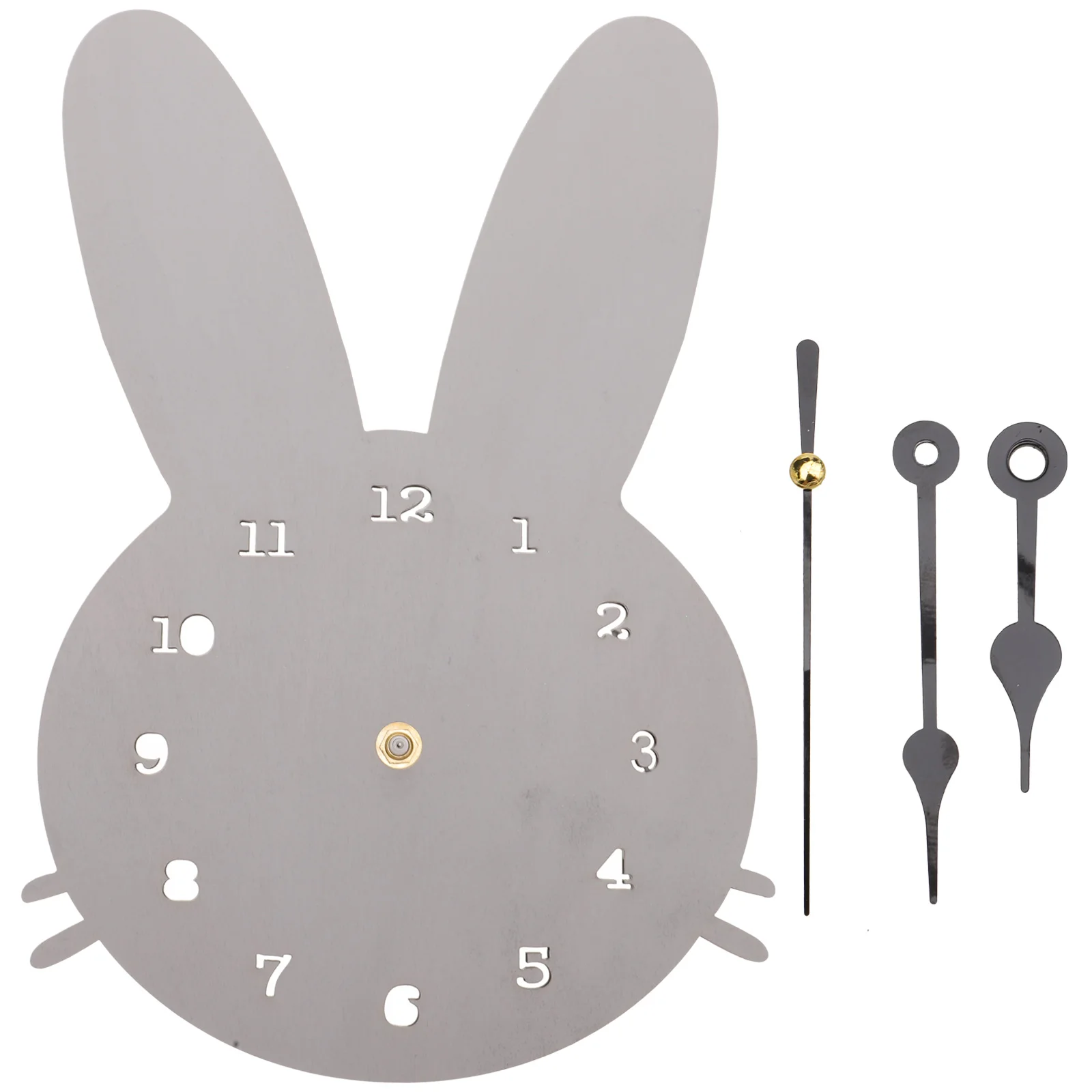 

Cartoon Rabbit Wall Clock Home Hanging Decor Grey Decoration Child Room Modern Design Wooden Durability