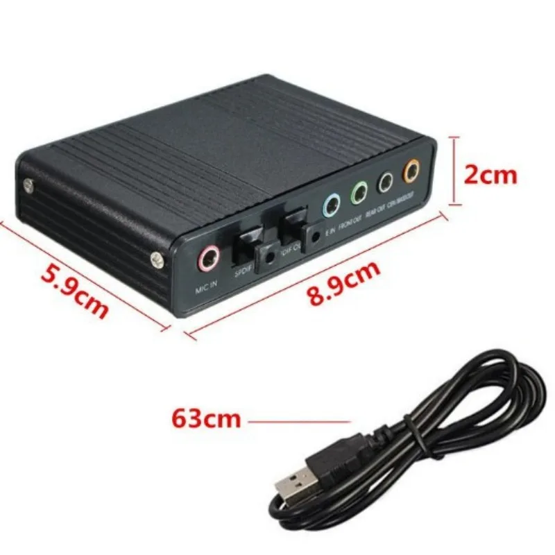 USB Aluminum 7.1/5.1 Optical Surround Sound External Sound Card PC Laptop Desktop Tablet PC Audio Optical Adapter Card