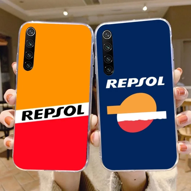 Repsol Motor Phone Case for Xiaomi 13 Lite 12 11T 10 9 Redmi Note 11 10 10S Pro 9 9A 8 Transparent Phone Cover