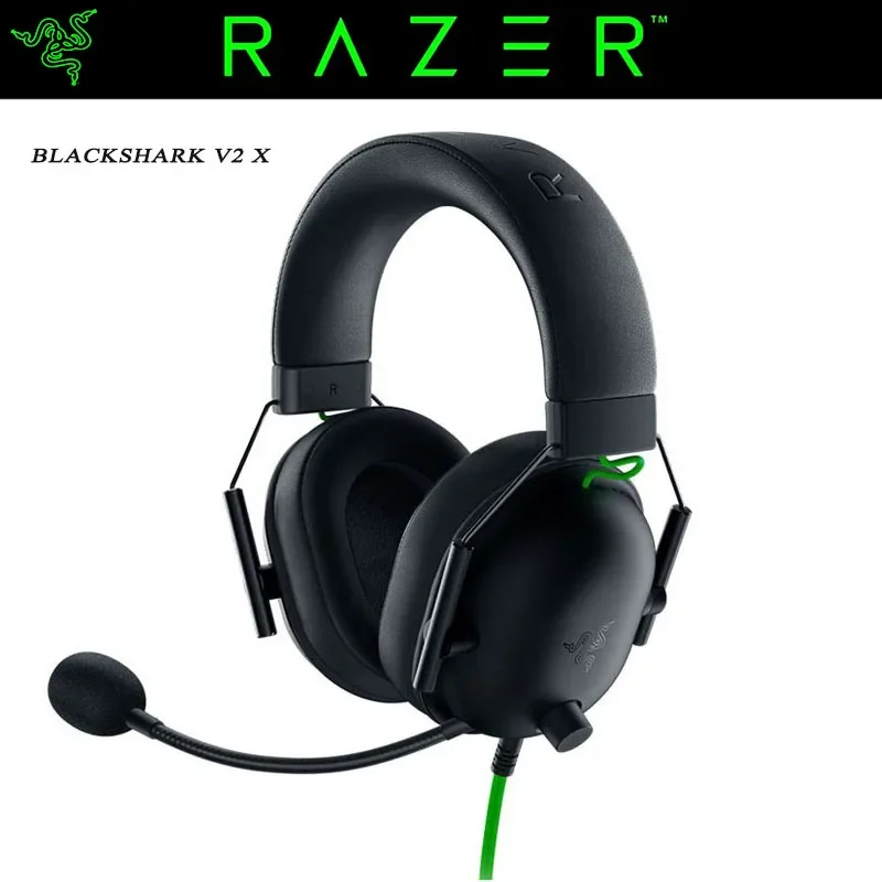 Razer BLACKSHARK V2 X Headphones Wired Active Noise Reduction with Dynamic Microphone Suitable for Computer Gaming Airpods