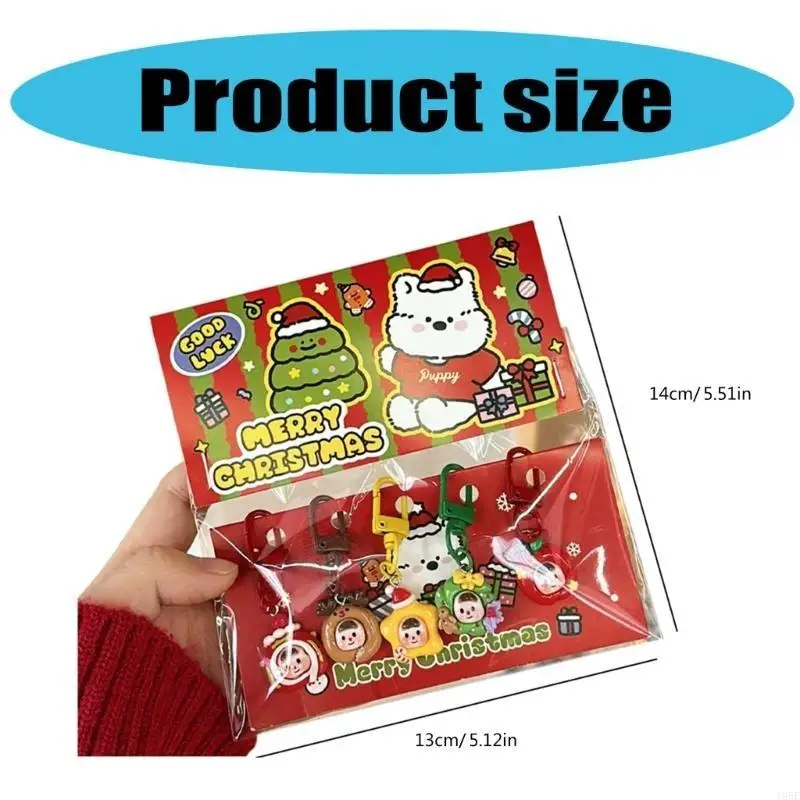 195E Snowman/Santa Christmas Holiday Seasonal Keychain Kids Goodie Bag Fillers 5pcs