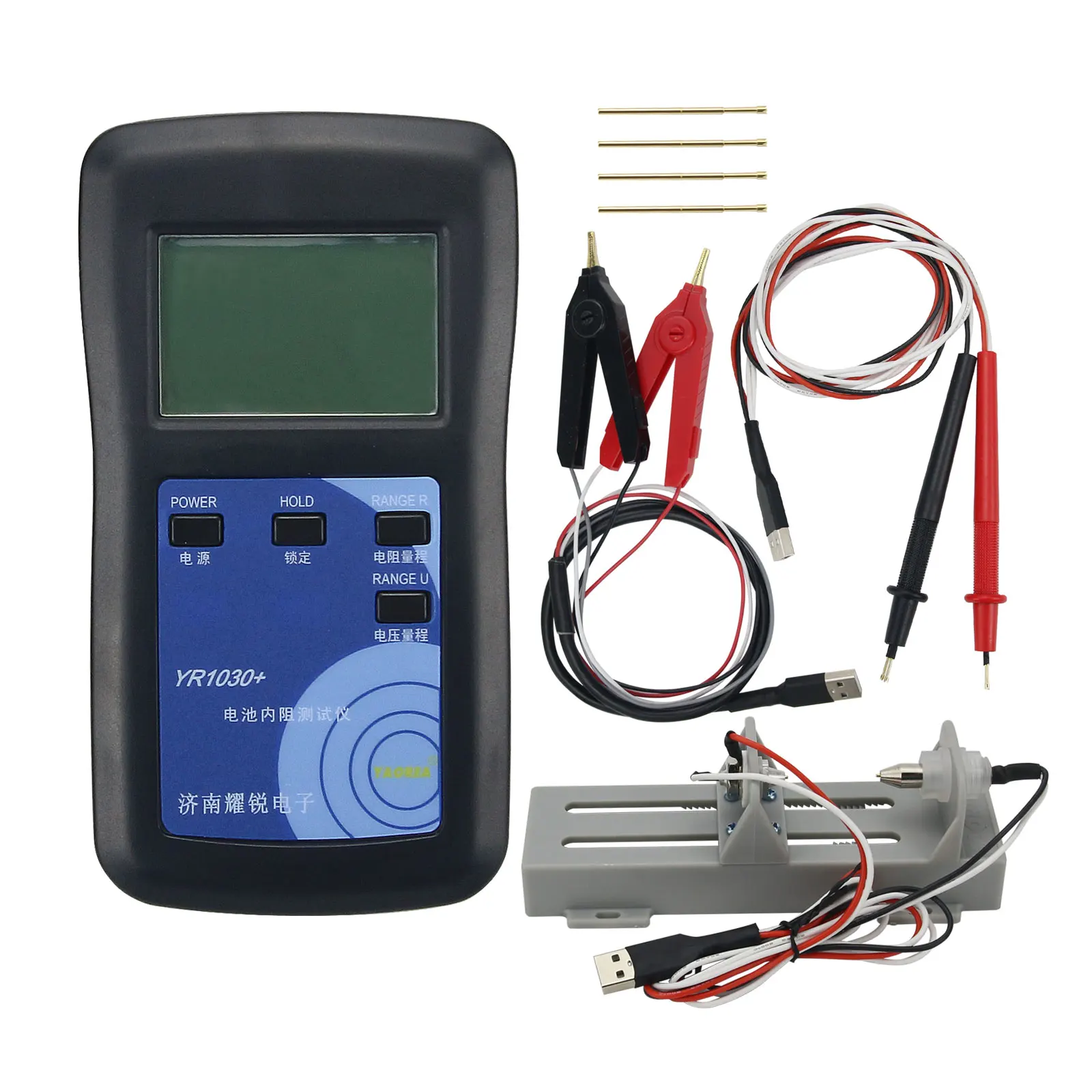 

YR1030+ Lithium Battery Internal Resistance Tester Meter for 0-28V 0-200 Ohm (Full Kit)