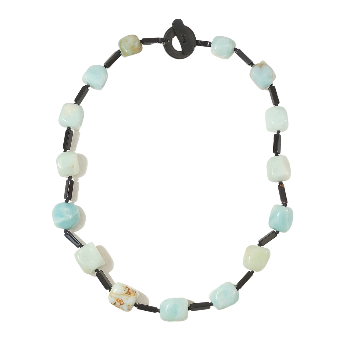 

Lii Ji Real Stone Amazonite Onyx Necklace 55cm Stock Sale Women Jewelry Gift